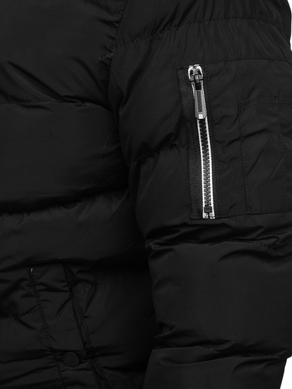 Crna prošivena zimska muška jakna Bolf 6971