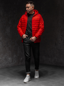 Crvena muška prošivena međusezonska jakna Bolf 13021A1