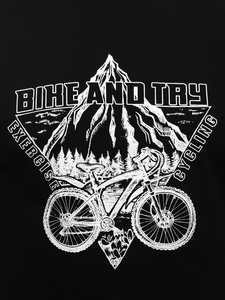 Muška pamučna majica s printom Crna Bolf MPO3557