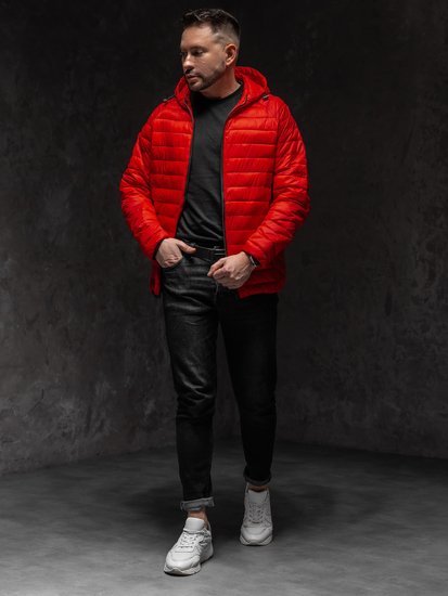 Crvena muška prošivena međusezonska jakna Bolf 13021A1