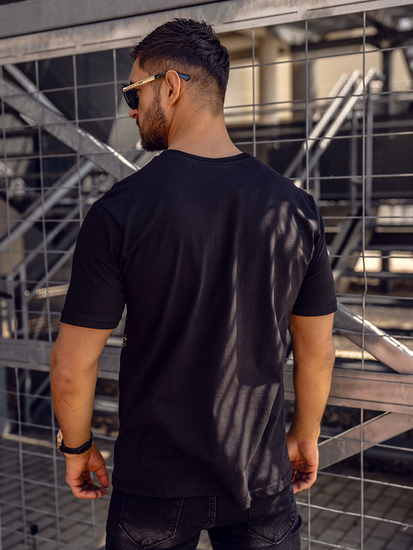 Crna muška majica s printom Bolf KS2525TA