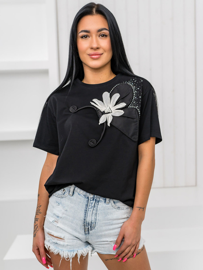 Ženska majica s printom Crna Bolf 96T633