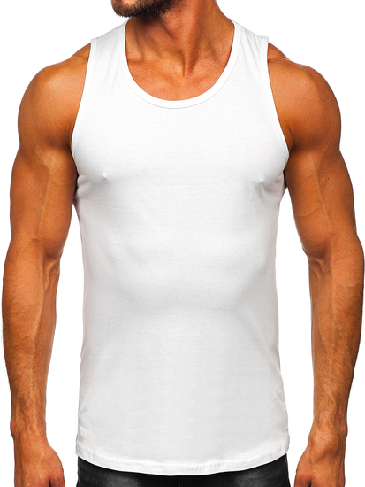 Bijela tank top majica muška bez printa Bolf 1205-1