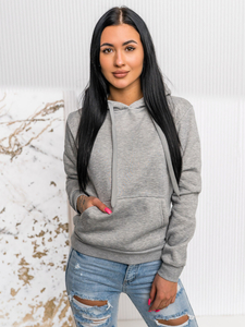 Ženska majica s klokanom Sivo Bolf W02A1