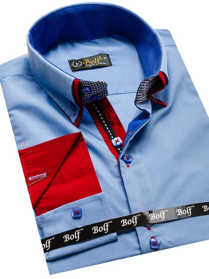 Košulja muška elegantna dugih rukava svijetloplava Bolf 2785