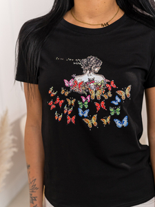 Ženska majica s printom Crna Bolf 95T2525
