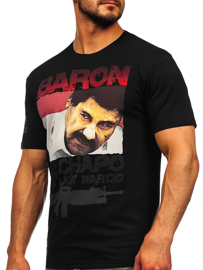 Crna muška majica sa ukrasima Bolf 192378