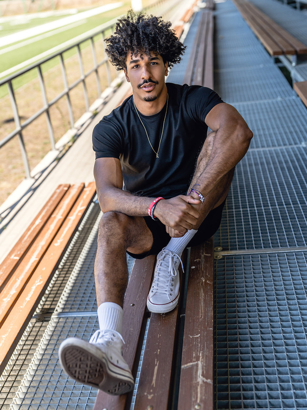 Crna pamučna majica muška bez printa Bolf 192397A