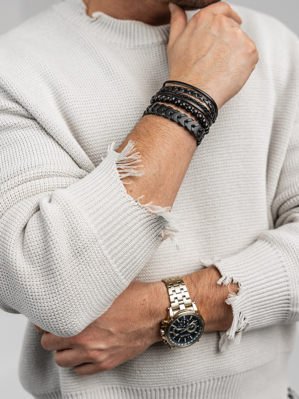 Muški set narukvica Crna Bolf TT1133-3P 3 PACK