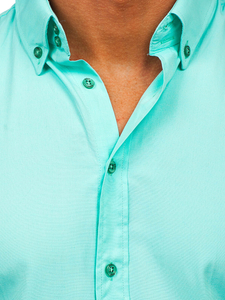 Elegantna muška košulja s dugim rukavima svijetlotirkizna Bolf 5821-1