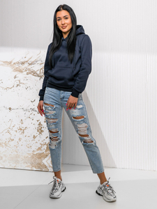 Ženska majica s klokanom Mornarsko plava Bolf W02A1