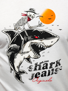 Muška pamučna majica s printom Bijela Bolf MPO3502