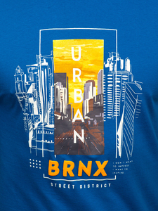 Muška pamučna majica s printom Plava Bolf MPO3452