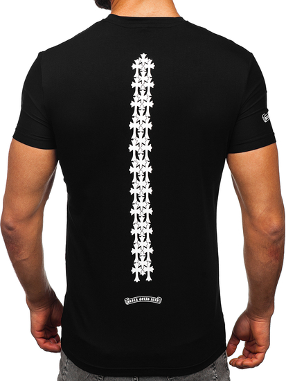 Crna muška majica s printom i džepom Bolf MT3044