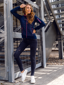 Ženska prijelazna majica-jakna s kapuljačom tamnoplava Bolf KSW4001A