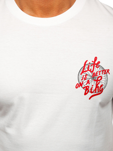 Muška pamučna majica s printom Bijela Bolf MPO3555