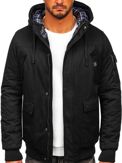 Crna debela jakna zimska muška pamučna Bolf 1890