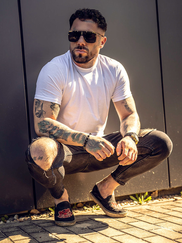 Bijela pamučna majica muška bez printa Bolf 192397B