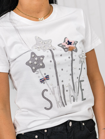 Ženska majica s printom Bijela Bolf 96T620