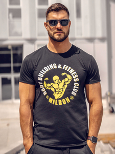 Crna muška majica s printom Bolf Y70015A