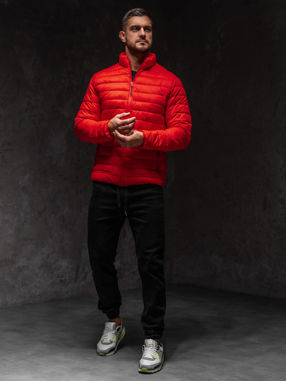 Crvena prošivena muška prijelazna jakna Bolf 13007A1