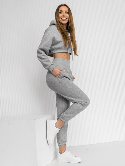 Ženska dvodijelna sportska kombinacija velikih dimenzija Sivo Bolf 8C68A1