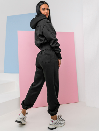 Crni dvodijelni komplet ženske trenirke Bolf 8C79