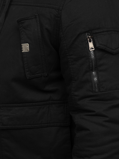 Crna debela jakna zimska muška pamučna Bolf 1890