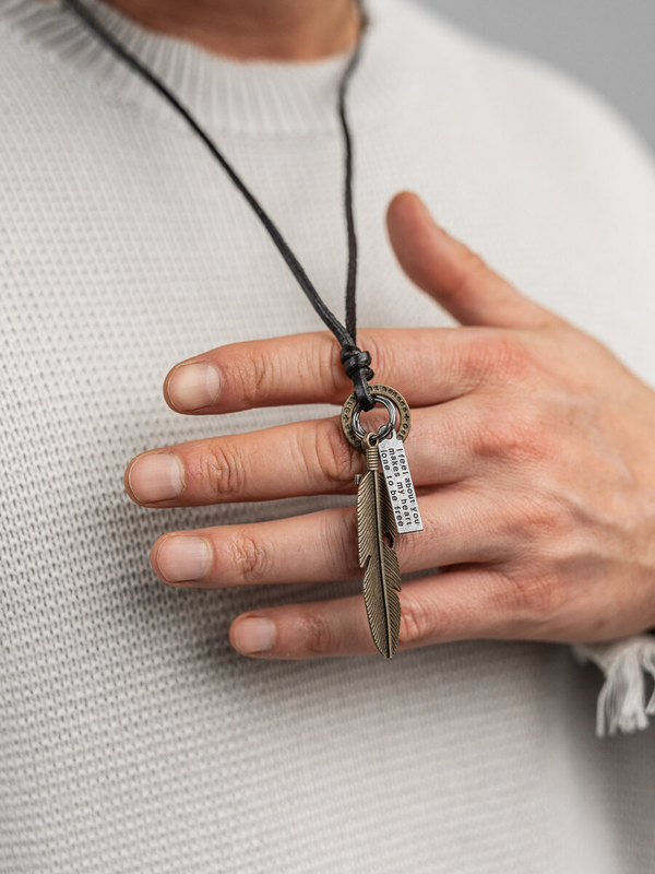 Muška ogrlica s remenom Crna Bolf TT7126