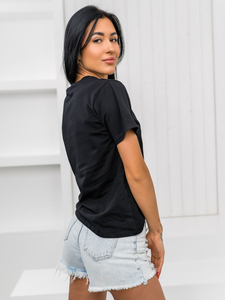 Ženska majica s printom Crna Bolf 97T2110