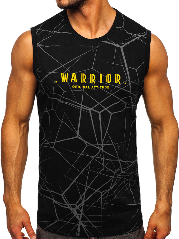 Crna majica tank top s printom Bolf 14813