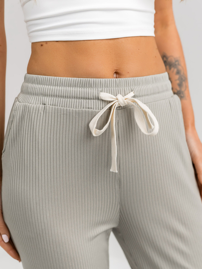 Zelene ženske materijalne široke hlače Bolf W7958