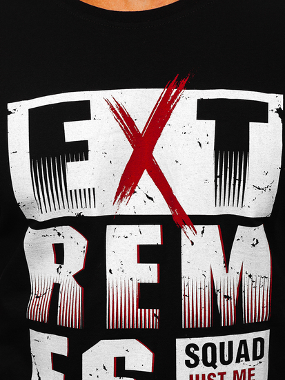 Crna muška majica s printom Bolf 14312