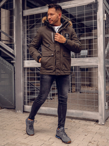 Zelena zimska muška jakna Denley 1827A