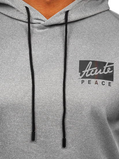 Siva s printom dukserica muška s kapuljačom Bolf HY971