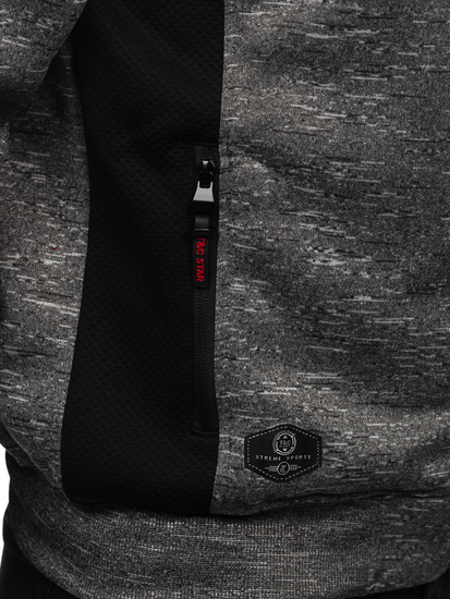 Antracitna podstavljena majica za muškarce s kapuljačom Bolf TC1305