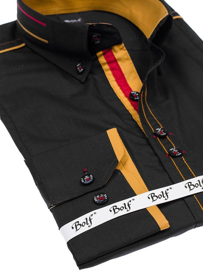 Košulja muška elegantna dugih rukava crna Bolf 4707