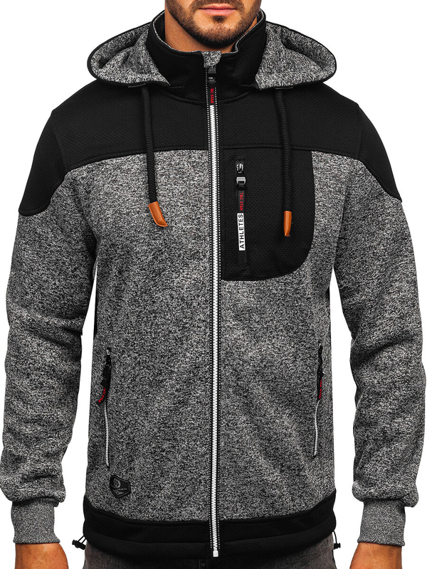 Muška lagana jakna s kapuljačom Antracit Bolf TC1268