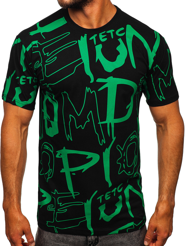 Crna pamučna muška majica s printom Bolf KS1972