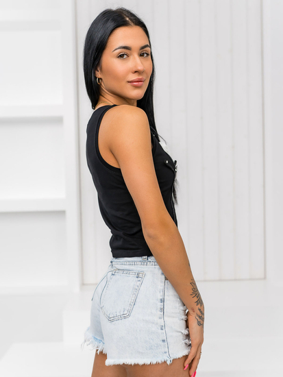 Ženska majica bez rukava s printom Crna Bolf 96T653