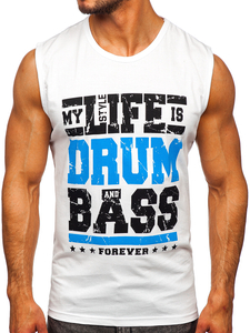 Bijela majica tank top s printom Bolf 14810