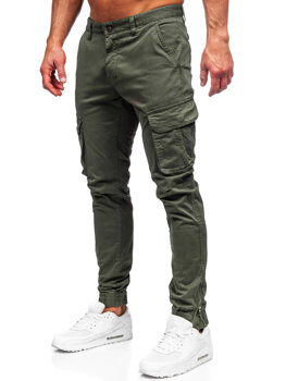 Khaki cargo muške jogger hlače od materijala Bolf 77322