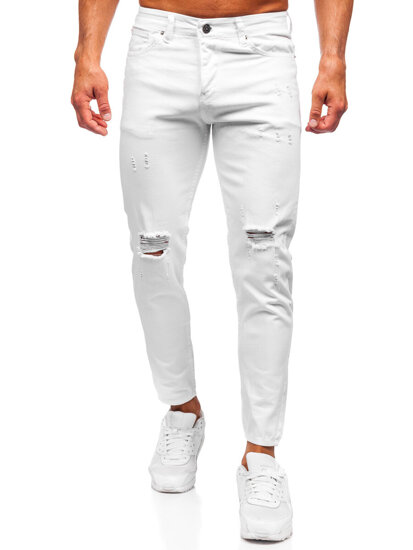 Bijele muške slim fit jeans hlače Bolf 5872