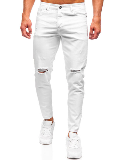 Bijele muške slim fit jeans hlače Bolf 5873