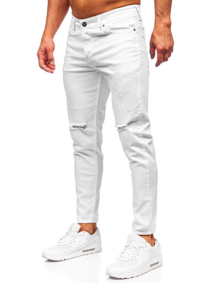 Bijele muške slim fit jeans hlače Bolf 5873