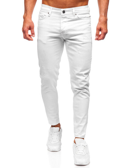 Bijele muške slim fit jeans hlače Bolf 5877