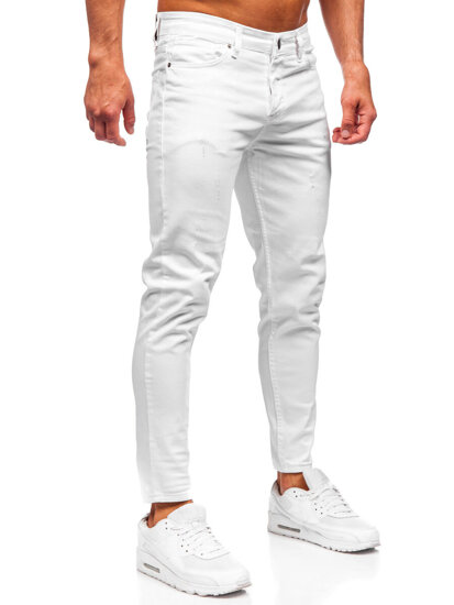 Bijele muške slim fit jeans hlače Bolf 5877