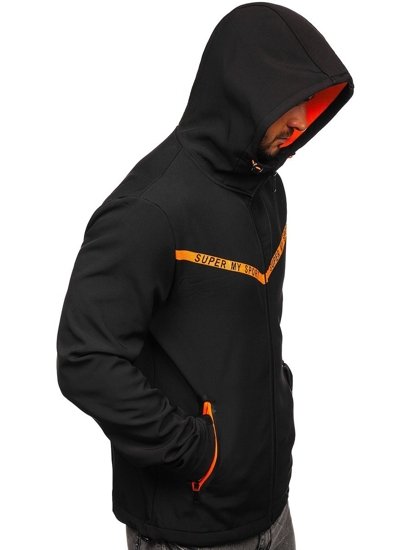 Crna jakna muška prijelazna softshell Bolf KS2181