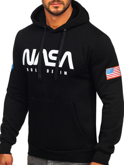 Crna muška klokanica hoodie s printom Bolf 146956