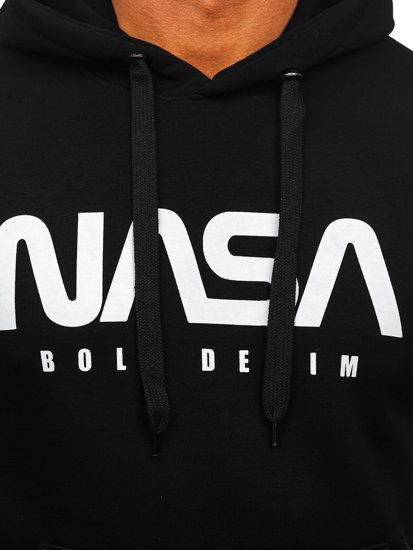 Crna muška klokanica hoodie s printom Bolf 146956